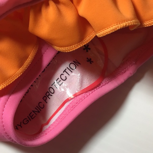 Pink Winnie the Pooh and Piglet pink Disney baby swimsuit with orange frills - Picture 6 of 10